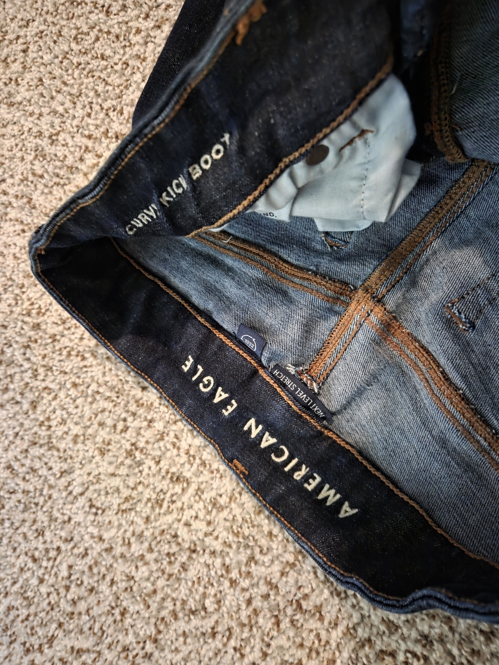 American Eagle Outfitters Curvy Kick Boot Jeans - Blue - Picture 2 of 5